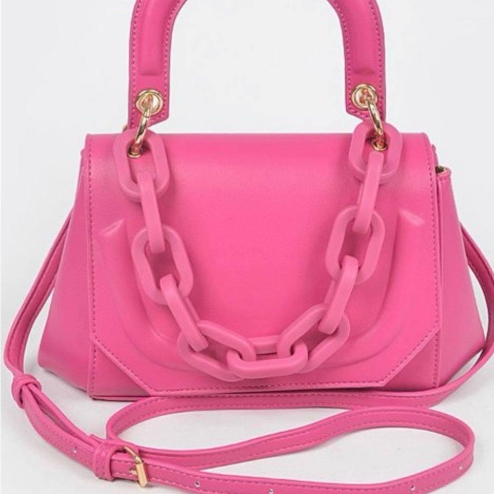 Pink Handbag with Chain Strap